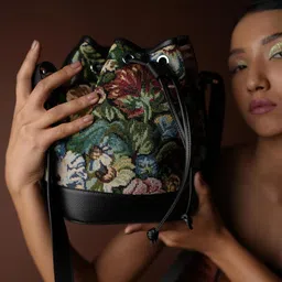 theater Women’s Medium Size Bucket Bag | Stylish Floral Printed Crossbody Handbag for Ladies | Premium Drawstring Shoulder Purse with Adjustable Strap | Trendy, Spacious Everyday, Office & Casual Use image 2