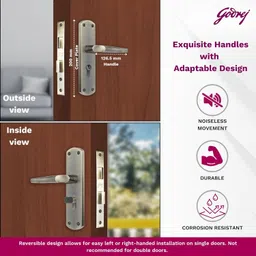 godrej locking solutions and systems Godrej Mortise Lock I Handle Set 1CK EM01 I Antique Brass Finish I 6-Lever Lock I 3 Keys I Double Throw I 5" Handle I Left/Right Handed Door Operation I 5 Years Warrenty image 2