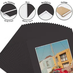 Golden State Art, Acid Free, 11x14 Black Picture Mats Mattes with White Core Bevel Cut for 8x10 Photo by Golden State Art image 3