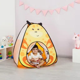 Amazon Brand - Jam & Honey Giraffe Popup Play Tent for Kids | Foldable Animal Themed Tent House | for Boys and Girls from 1 to 4 Years | Easy to Set Up | Yellow and Orange image 3