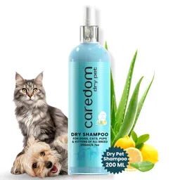 Caredom Dry Pet Dog Shampoo & Cat Dry Shampoo for Water Free Bath | Dry Shampoo Spray with Aloe Vera Dog&Cat Shampoo for Soothing,Cleansing & Prevents Pet Shampoo (200 Milliliter) image 1