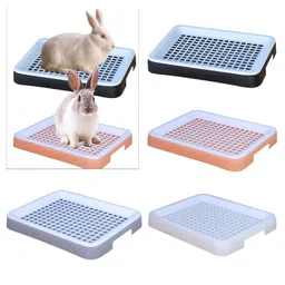 SECRET DESIRE Rabbit Litter Box Training Pan Cage with Toilet Tray for Hamster Guinea Pigs Black image 4