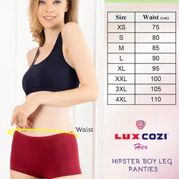 lux cozi Cotton Women's Body Leg Boy Short Panties (Colors and Prints May Vary) image 2