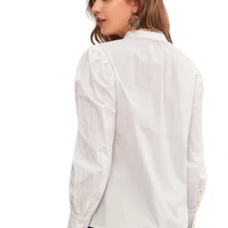 mizago Women's Solid Button Front Shirts image 2