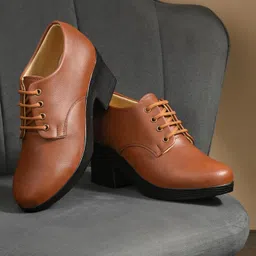 karaddi Women's Formal Shoes | Lace up for Women | Block Heel Derby Shoes image 3
