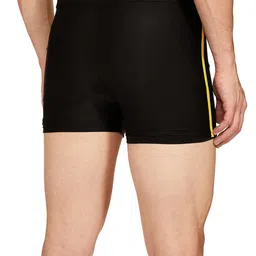 i-swim MENS COSTUME IS-5508 BLACK YELLOW MANTONGNI WITH POCKET SIZE FREE SIZE WITH GOGGLES SILICONE IS-1600 WITH POUCH BLACK AND 100% SILICONE SWIMMING CAP PLAIN BLACK image 2
