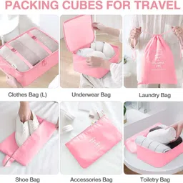 Spellwish Packing Cubes 7 Set Travel Organizer Cubes for Suitcases Lightweight Luggage Packing Orginzers for Travel Acessories (Pink) image 3
