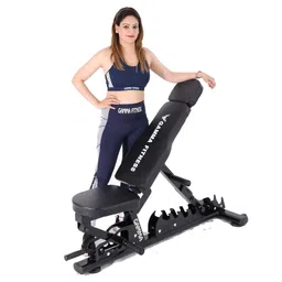 Gamma Fitness Adjutable Exercise Gym Bench MB-900 | Laser Cutting Adjustable Panels | Commercial Quality | 500 Kg Load Bearing Capacity | For Commercial Gym or Home Gym (Imported) image 1