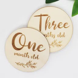 BNF 6Pcs Baby Birth Milestone Wooden Card for Photo Prop Baby Shower B | Baby | Keepsakes & Baby Announcements | Other Baby Keepsakes image 5