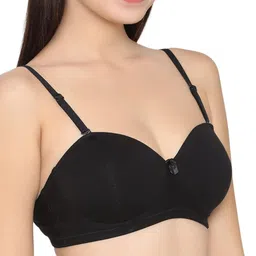 clovia Women's Cotton Lightly Padded Wire Free t Shirt Bra Balconette image 2