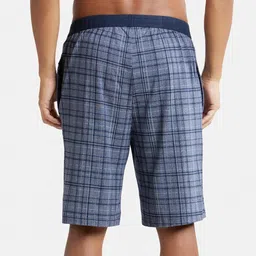 jockey IM02 Men's Tencel Micro Modal Cotton Elastane Stretch Regular Fit Checkered Sleep Shorts with Side Pockets image 3