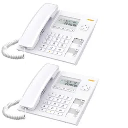 Alcatel T-56 White Corded Landline Phone with Caller id & Hand Free Function (Pack of 2) image 1