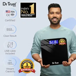 Dr Trust (USA) Electronic Zen Rechargeable Digital Personal Weighing Scale for Human Body with Temperature Display image 2