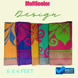 generic Plastic Chatai Floor Mat | Multi-Color, 4x6 Feet | Lightweight, Washable, Recycled Plastic Mat for Home & Outdoor Use image 3