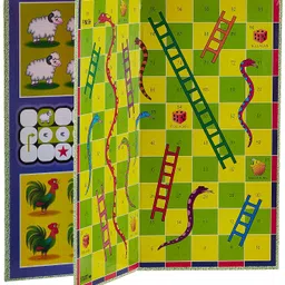 Creative's Millennium Ludo and Snakes & Ladders Board Game |Play Board | Ludo Game | Saap Seedhi Travel Board Game for Child devlopment Ages -3 Years and Up | 2 Dice | 16 Play Pieces image 1