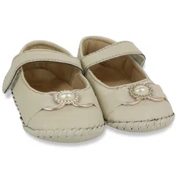 neska moda 6 To 12 Months Baby Girls Synthetic Leather self design Baby Sandal Booties image 2