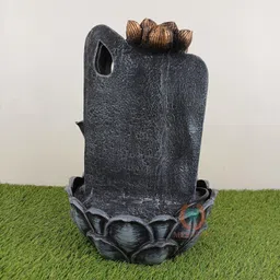 merupam Ganesha Tabletop Waterfall Fountain with LED, Meditation Relaxing Indoor Decoration, Zen Fountain for Home, Office, Bedroom Decoration (M-VAR-Ganesh) (Gold Ganesh Leaf) M-19 image 4