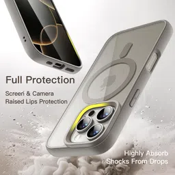 DIZORO Compatible iPhone 16 Pro Case,Compatible with MagSafe, Non Yellow Military-Grade Drop Protection & Hard PC Back Cover Slim Transparent Anti-Scratch Shockproof Phone Case - Natural Titanium image 4