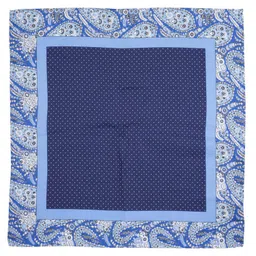 the tie hub Solid Blue 100% Silk Necktie with Pocket Square and Cufflink Gift Set For Men image 3