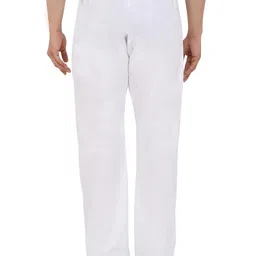 latest chikan garments White Cotton Pyjamas with Elastic and Zip image 4