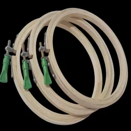 PRANSUNITA Pack of 3 pcs, Wooden Bamboo Embroidery Hoop Ring Frame, Adjustable Art Craft Sewing Cross Stitch Embroidery Circle Hoop, Pack of 3 pcs – (Size – 6 inch) image 4