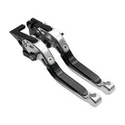loom tree LOOM TREE® Folding Clutch Levers Brake Handles for Bajaj Pulsar 200 RS Dominar 400 Black Silver | 1 Pair Brake Clutch Lever | Material ~ Aluminum | Color ~ Black image 3