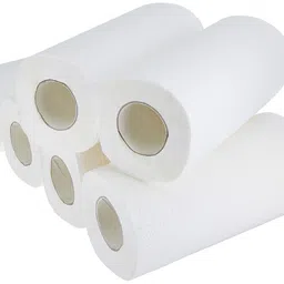 Amazon Brand - Solimo 2 Ply Kitchen Tissue/Towel Paper Roll - 6 Rolls (60 Pulls Per Roll) image 4