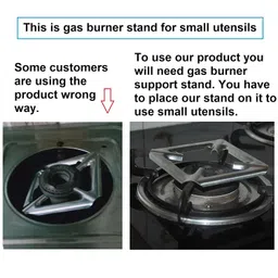 SpiderJuice 2Pc Removable Square Shape Gas Burner Stand for Small Utensils Vessels Vaghar Kadai Bowls Sauce Pans Tadka Pots Vati Chulha Stove Top Plate Support Jali Hot Bartan Holder Trivet image 5