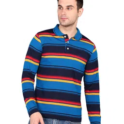 inkkr Polo Neck Full Sleeve Striped Men's Tshirt image 1