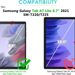 caseous Caseous® Synthetic Leather 360 Rotating Flip Back Cover Case for Samsung Galaxy Tab A7 Lite 8.7 inch (22.1 cm) SM-T220/T225 (Black) image 3