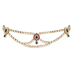 i jewels Gold Plated Traditional Ethnic Kundan & Stone Adjustable Kamarband/Belly Chain/Kandora/Waist Belt For Women (B055QG) image 3