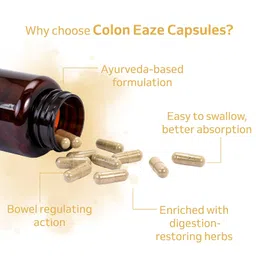 Purely Yours Colon Eaze Bowel and IBS Care Capsules for Regulates Bowel Movements, Promotes Digestive Health - 60 Veg Capsules (Pack of 1) image 4