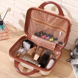 Zextixy Mini Suitcase Hard Makeup Case Travel Case Toiletries Women Cartoon Travel Suitcase Storage Bag Cosmetic Case Box Beauty Makeup Case Bag with Lock System -1pc image 5