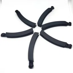 TRENDSETTER Black Color Acrylic Material small Banana/Mirchi Hair Clips For Women & Girls (Black color, Curved Shape, 6 Pc) (Medium matte finish banana clip (pack of 6)) image 1