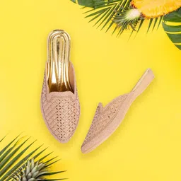 citaali Bellies for Women |Slip on Juttis Soft Padded |Stonework Mules for Ladies| Sparkling Upper |Back Open Casual Flats| Stylish Footwear Sandals for Ladies|Punjabi Mojari Half Shoes image 3