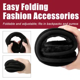 gergella Ear Warmers For Men Women Foldable Fleece Unisex Winter Warm Earmuffs For Cold Winters,Biking,Adjustable,Protects Ears image 3