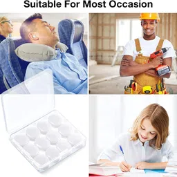 james international 21 Pairs Ear Plugs for Sleeping Soft Reusable Moldable Silicone Earplugs Noise Cancelling Earplugs, Sound Blocking,Ear Plugs with Case for Swimming, Concert,Airplane(Blue,White, Pink) image 2