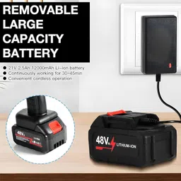 HVG TRADERS (Double Battery) Cordless Portable Wireless Pressure Washer Gun 48v 12000mah High Pressure Water Gun for Car Wash & Bike Washing Cleaning Adjustable Nozzle and 5m Hose Pipe with 2 Battery image 5