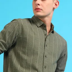 stitchx Men's Full Sleeve Textured Casual Spread Collar Shirt image 5