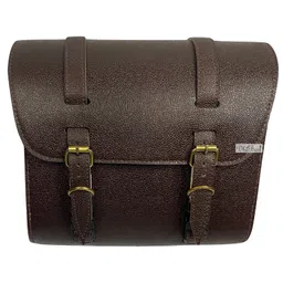 Dhe Best Bike Saddle Bag Waterproof Rectangle Side SaddleBag with Golden Buckle Fitting Brown Compatible with RE Classic 350 image 1