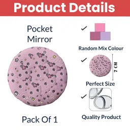 Temperia Pocket Mirror for Women & Girls - Small & Compact Hand Mirror for Makeup - Foldable, Portable, Travel Friendly Purse Mirror - Premium & Ergonomic Design (Random Colors & Designs) image 2