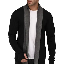 denimholic Thumbhole Open Long Cardigan Full Sleeve Shrug for Men image 1