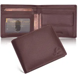 hornbull Maddison Men's Brown Genuine Leather Wallet | Branded Quality Wallet for Men with RFID Blocking | Mens Gift Set image 1