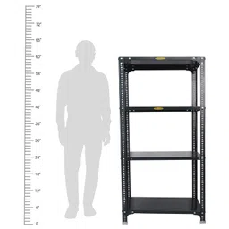 Mil-Nil Prime CRC Sheet 4 Shelf Multipurpose Slotted Angle Rack, 60 x 24 x 18 Inch (Grey) 16 Gauge Angles image 3