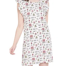 clovia Women's Owl Print Short Night Dress image 1