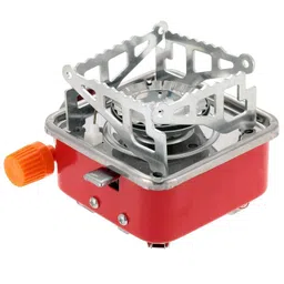 BisonBerg Ultra-Light Folding Camping Butane Gas Stove Burner with 4 Butane Cartridge, Aluminium image 5