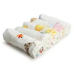 KASSY POP CURATED JUST FOR YOU Baby Muslin Washcloth Cotton Baby Wipes Cum Face Towel, 5 Pack 10x10 inches - Print image 3