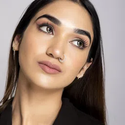 kuberbox 18KT Yellow Gold Scattered Diamond Nose Ring For Women (Left Side, Piercing Required) image 2