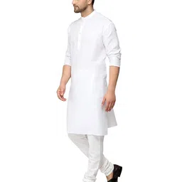 gauri laxmi enterprise Cotton Blend Solid Regular Men's Regular Fit Kurta (P WHT L_White image 4