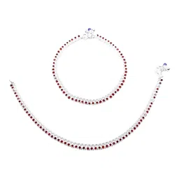 shree shobha collection Silver Anklet Chandi Ki Payal Size 10.5 nches image 1